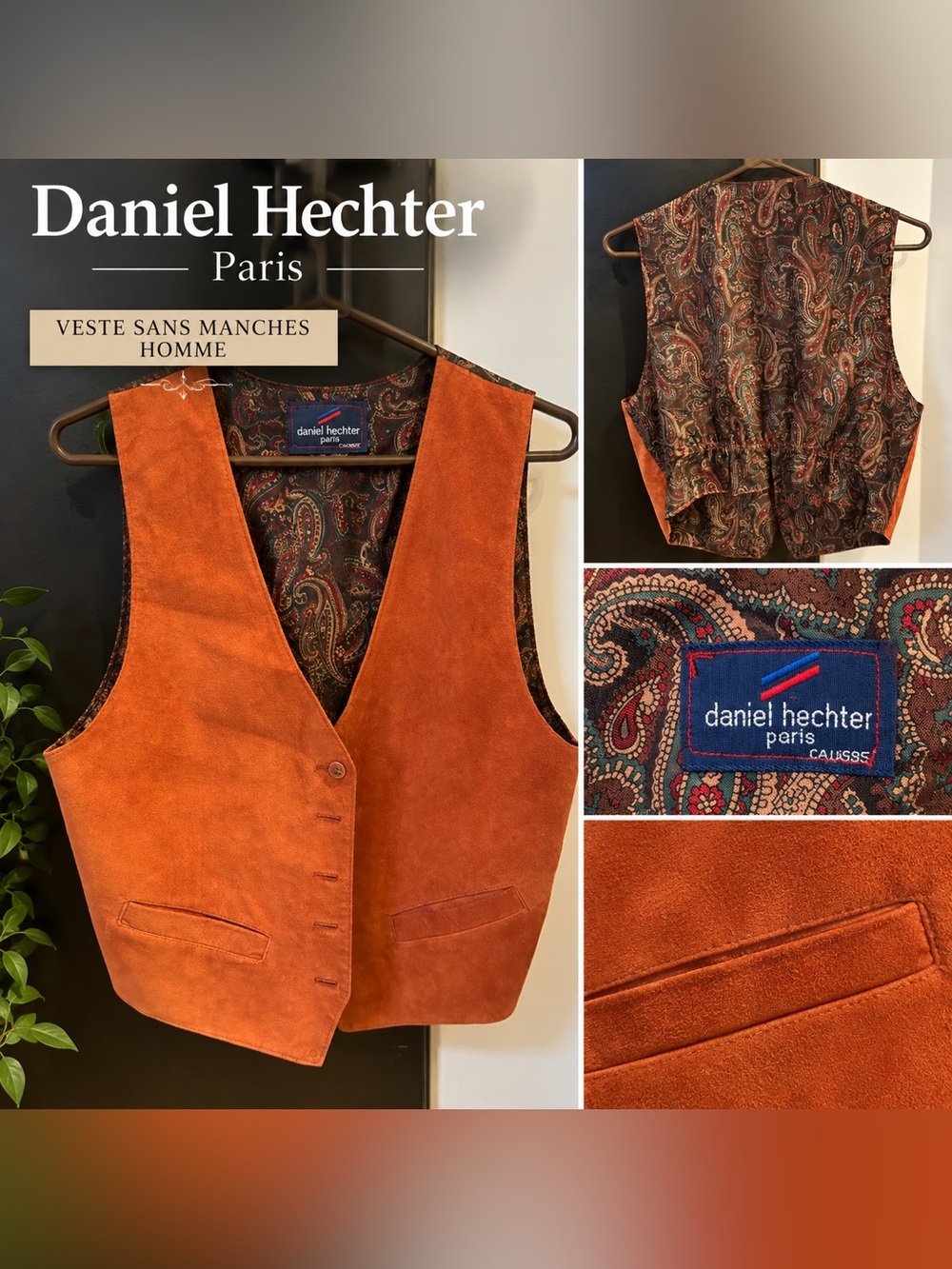 Daniel Hechter Paris – Veste sans manches vintage en suède